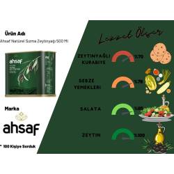 Ahsaf Natürel Sızma Zeytinyağı 500 ml -Teneke (3'lü Ekonomik Paket ) - Thumbnail