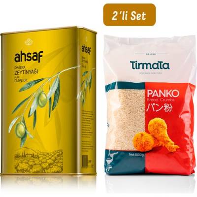 Ahsaf Riviera Zeytinyağı 3 lt + Panko Ekmek Kırıntısı 1 kg