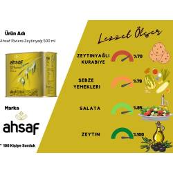 Ahsaf Riviera Zeytinyağı 500 ml -Teneke (3'lü Ekonomik Paket ) - Thumbnail