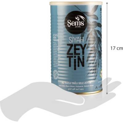 Şems Siyah Sele Zeytin 900 Gr 261-290 Kalibre ( 2'li Ekonomik Paket )