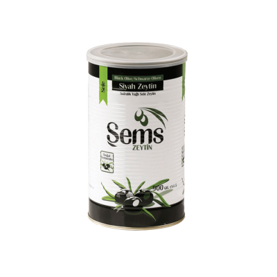 Şems Yağlı Siyah Sele Zeytin 900 Gr 201-230 Kalibre